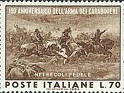 Italy - 1964 - Aniversario - 70 Liras - Castaño - Italia, Carabinieri - Scott 892 - "La carica di Pastrengo"  (Albertis) - 0
